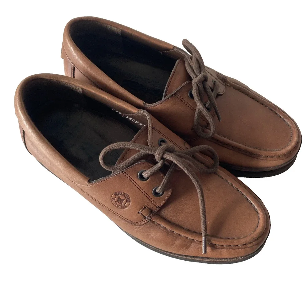 Ralyx by Mephisto Hurrikan Boat Shoe Brown Leather Size 6 Men Lace Up Chestnut